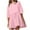 Pink, variant on Nxznwn Women Oversized Sweatshirt Dress 3/4 Sleeve Round Neck Pullover Casual Loose Patchwork Flowy Short Mini Dresses