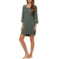 thumbnail image 4 of Unique Bargains Women's Lounge Dress Pajama Round Neck Soft Sleepwear Nightgown, 4 of 5