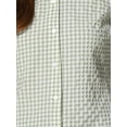 thumbnail image 5 of INSPIRE CHIC Women's Plaid Shirt Peter Pan Collar Puff Short Sleeve Gingham Button Down Blouse XL Light Green, 5 of 6