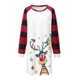 thumbnail image 4 of Vestido informal de manga larga con estampado navideño y hombros descubiertos para mujer Pompotops hdfakjf1155, 4 of 4