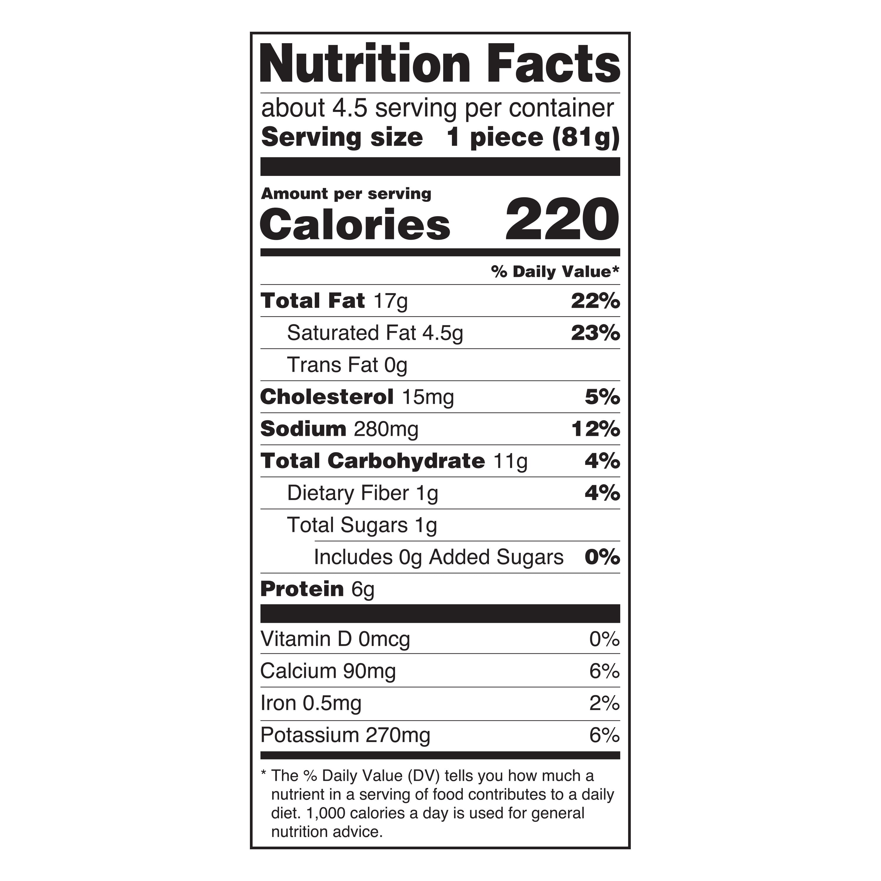 Great Value Potato Skins with Cheddar Cheese and Applewood Smoked Bacon, 13.5 oz (Frozen)