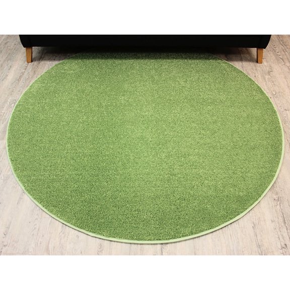 Koeckritz Rugs Kid Crossing Soft Area Rug, 7' Round, Light Green, For Bedroom