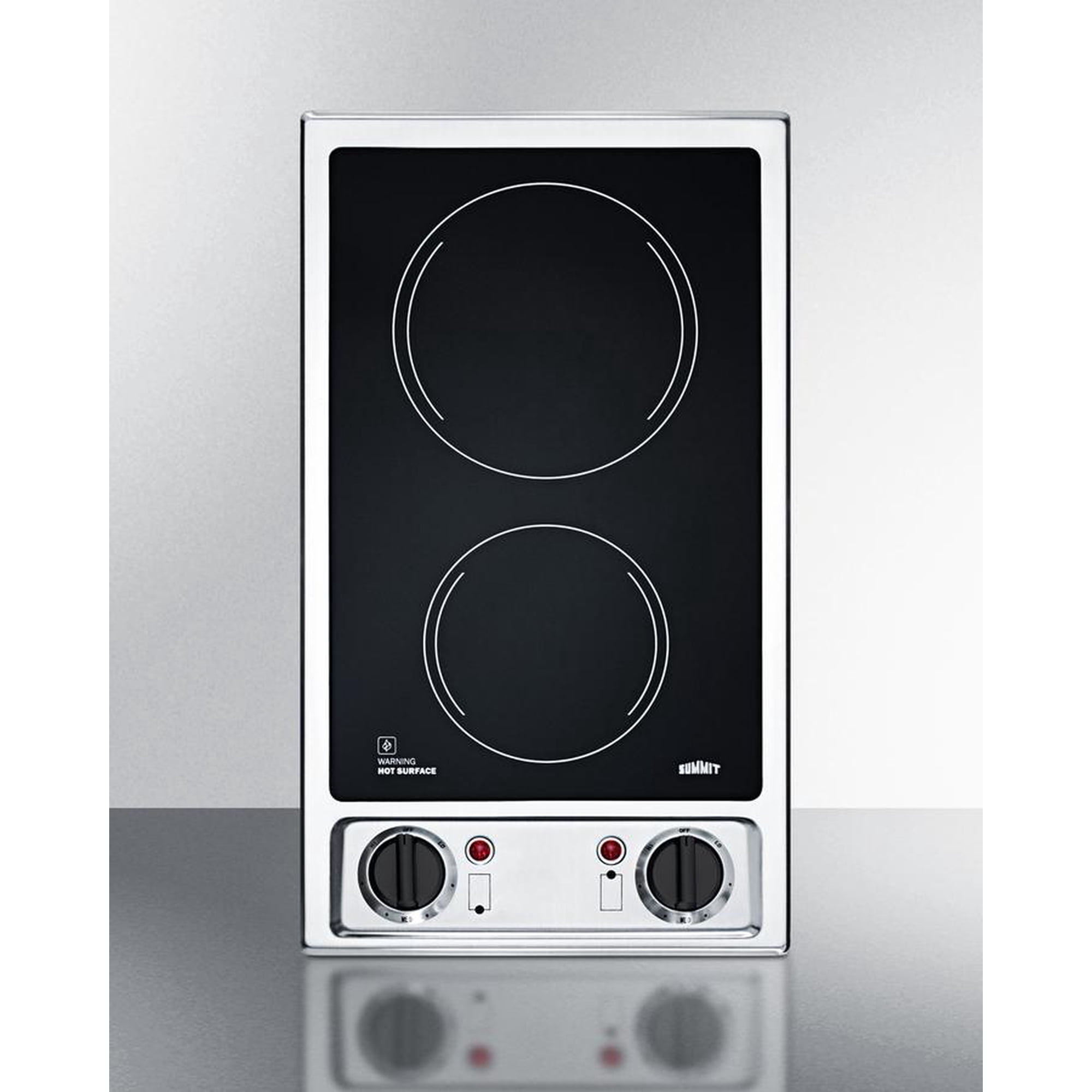 2-Burner Radiant Cooktop-115V, Black, Knob