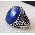 thumbnail image 3 of Lapis Lazuli Mens Ring, Natural Afghani Lapis Lazuli, Silver Jewelry, 925 Silver Ring, Birthday Gift, Heavy Mens Ring, Arabic Design, Ottoman Style Ring, Christmas, Turkey Mens Signet Ring, 3 of 6