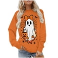 thumbnail image 4 of Yangnuo Womens Cute Fashion Sweatshirts Women's Halloween Printed Round-neck Casual Sporty Long-sleeved Fleece Sweatshirt Top, 4 of 5