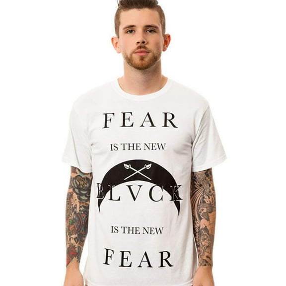Black Scale Mens The Fear The New Black Graphic T-Shirt, White, Small