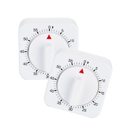 CATIEBYE Kitchen Timer White Mechanical 60 Minutes Timer Simple Rotation Alarm Clock