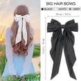 thumbnail image 2 of Wattne 3PCS Hair Bows for Women Big Bows for Hair Black Satin Bow Hair Clips White Hair Ribbons Girls Hair Bows Large Bows with Long Tails Bowknot Clips Barrettes Aesthetic Hair Accessories, 2 of 7