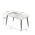 thumbnail image 3 of bokifol White Faux Marble Dining Table,55.12" Rectangle Modern Dinner Table for 6,Farmhouse Long Kitchen Table for Living Room with Sturdy Base,White, 3 of 8