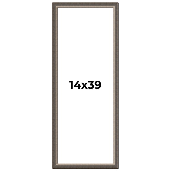 14x39 Frame Silver Real Wood Picture Frame Width 1.25 Inches | Interior Frame Depth 0.5 Inches |