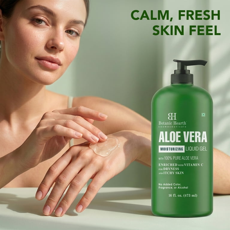 Botanic Hearth Aloe Vera Gel, 100% Pure Aloe, Vitamin C, Soothing
