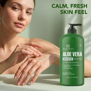 Botanic Hearth Aloe Vera Moisturizing Liquid Gel – 100% Pure Aloe, Enriched with Vitamin C for Dry & Itchy Skin – No Added Color, Fragrance, or Alcohol – 16 fl. oz