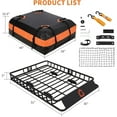 thumbnail image 2 of Mescukay 51" x 36" Roof Rack, Heavy Duty Car Rooftop Cargo Carrier Basket with Cargo Net and Bag, Luggage Holder Extension for Universal, Pick Up Trucks, 200lbs Capacity, 2 of 7