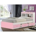 thumbnail image 2 of Hodedah Twin-Size Captain Bed with 3-Drawers and Headboard in Pink, 2 of 11