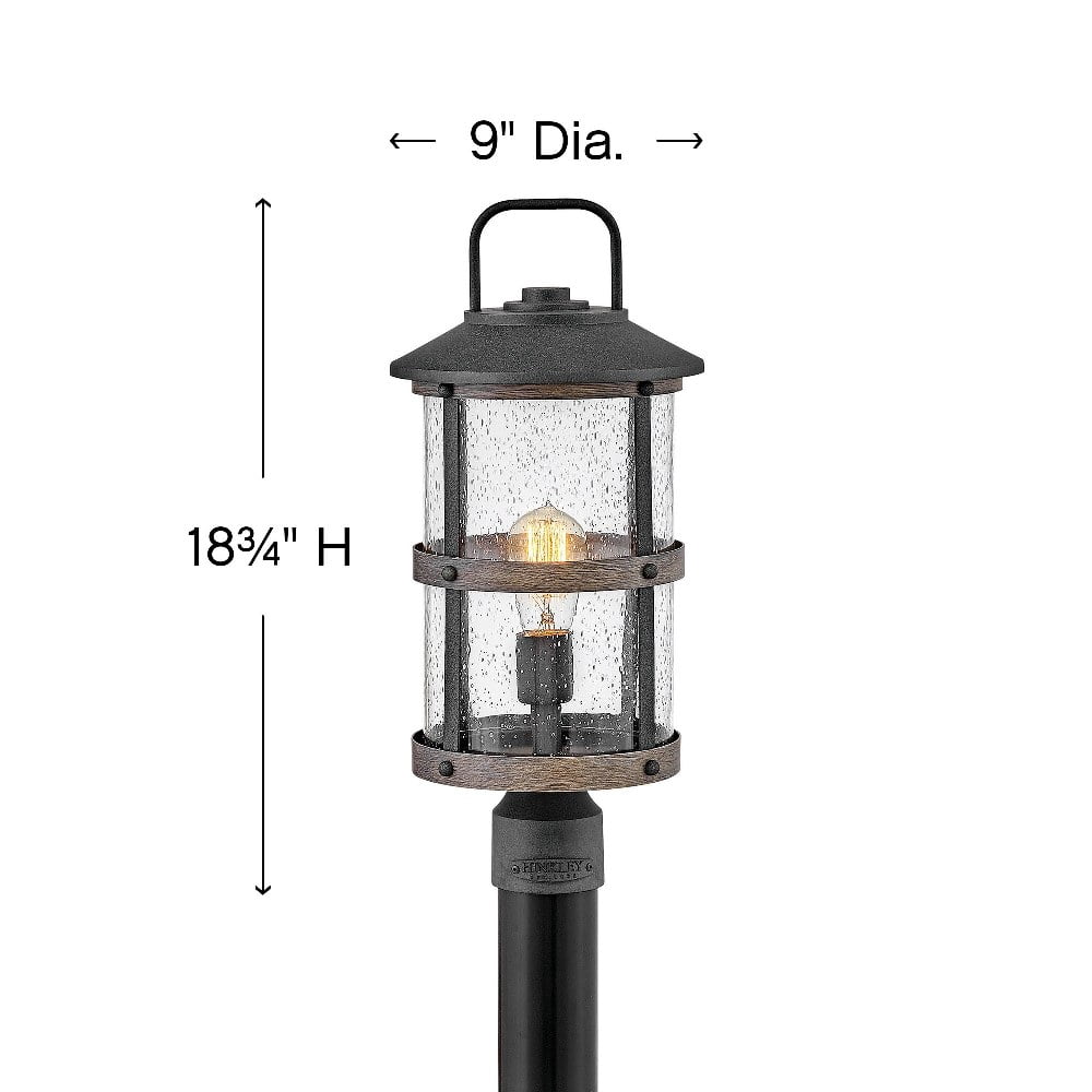 -1 Light Outdoor Medium Post Top/Pier Lantern in Coastal Style-9 inches Wide By 18.75 inches High-Aged Zinc Finish-E26 Medium Lamp Base Type-Led