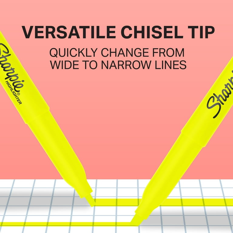 Sharpie Pocket Highlighters, Fluorescent Yellow, Chisel Tip