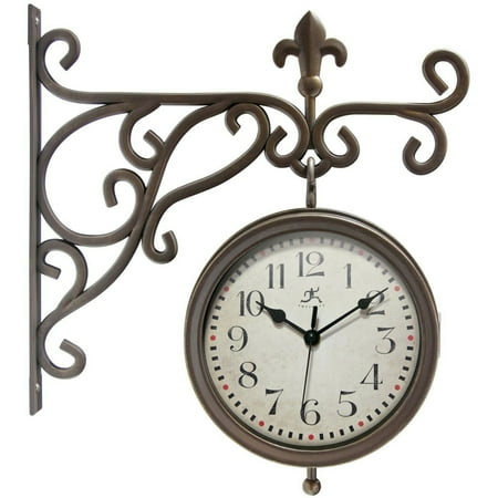 Infinity Instruments 20079AB-4430 Beauregard Outdoor Hanging Clock & Thermometer