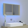 thumbnail image 2 of vidaXL LED Bathroom Mirror Cabinet Black 31.5"x4.7"x17.7", 2 of 16