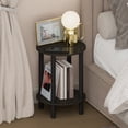 thumbnail image 2 of Furinno TURN-N-TUBE 2-Tier Round Tall Narrow Open Shelf Nightstand Espresso, 2 of 4