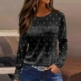 thumbnail image 2 of NAMTYQX Womens Spring Tops Long Sleeve Casual Plus Size Gradient Print Crewneck Loose Fitting Womens Spring Tops Size 2XL Black, 2 of 5
