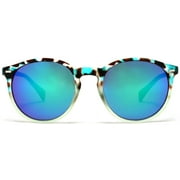 Florence Round Sunglasses Brown Blue - Brown