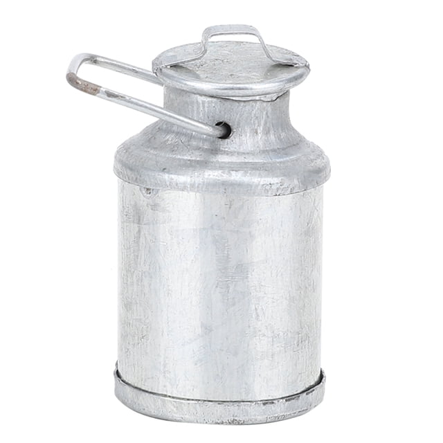 Miniatura de casa de muñecas, adorno de metal, olla de leche, juguete de simulación de casa de juego (1/12), barril de leche