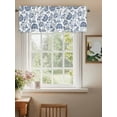 thumbnail image 2 of Vintage Floral Navy Blue Valances for Windows, Rod Pocket Kitchen Valance Curtains - Soft & Washable Small Window Treatment for Living Room,&nbsp;Bathroom, Farmhouse, 54x18inch, 2 of 9