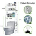thumbnail image 3 of HioHa Over the Toilet Storage, 3-Tier Bathroom Organizer with Paper Holder & 3 Hooks, Sturdy & Stable Freestanding Space Saver Toilet Rack, White, 3 of 7
