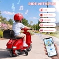 thumbnail image 4 of Vespa Officially Licensed 12V Kids Ride On Motorcycle, Dual 100W Motors Electric Scooter with Training Wheels, PU Seat, Storage Trunk, Music & LED Lights, Ages 3-6, Red, 4 of 10