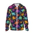 thumbnail image 1 of Balery Colorful Dinosaur Sudadera ligera de manga larga con capucha y protección solar UPF 50+ para hombre y mujer, ideal para pesca y running-Medium, 1 of 7