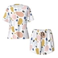 thumbnail image 5 of Wukai Geometric Spots Women's Pajama Set,Short-Sleeve Top and Shorts with Elastic Waistband and Pockets for Loungewear, Yoga, and Casual Wear-, 5 of 8