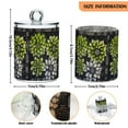 thumbnail image 5 of Yayeee 2 Pack Qtip Holder Bathroom Cotton Swab Canister with Lid Clear Dispenser Set, Gray Floral, 5 of 6