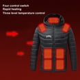 thumbnail image 7 of Smart Heated Jackets for Men with 4-Zone Control 21 Heating Areas USB Charging 10000mAh Hooded Small print Outwear (Battery Not Included), 7 of 7