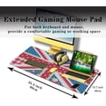 thumbnail image 3 of Union Jack Gaming XXL Mouse Pads British Flag Mouse Pad Shabby Chic Floral Style Mousepads Non-Slip Rubber Base Waterproof with Stitched Edges, 35.4" X 15.7" for Work/Game/Office/Home, 3 of 6