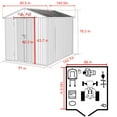 thumbnail image 4 of VEIKOUS 8'x12' Outdoor Storage Shed, Metal Tool Storage Sheds, w/Lockable Door & Air Vent, Suitable for Garden, Patio, Gray, 4 of 11