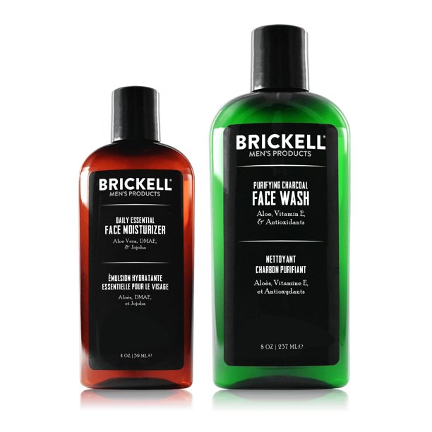 Set de regalo Brickell para el cuidado facial diario esencial para hombre