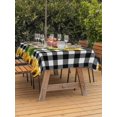 thumbnail image 3 of Outdoor Tablecloth with Umbrella Hole for Patio/Picnic/Party/Camping, Yellow Sunflowers Waterproof Table Cloth Rectangle Table Cover Washable, Summer Botanical Flowers Black Plaid (60"x 102"), 3 of 8