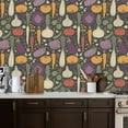 thumbnail image 2 of Modern Peel and Stick Wallpaper 17.7in x 9.8ft Colorful Vegetable Carrots Tomatoes Eggplants Onions Cabbage Wall Mural Self-Adhesive Removable Wall Paper for Kitchen Cabinet Renter Friendly, 2 of 8
