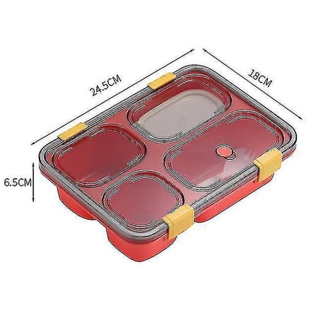 1300ml RED Healthy Plastic Lunch Box Snap Leak Proof Microwave