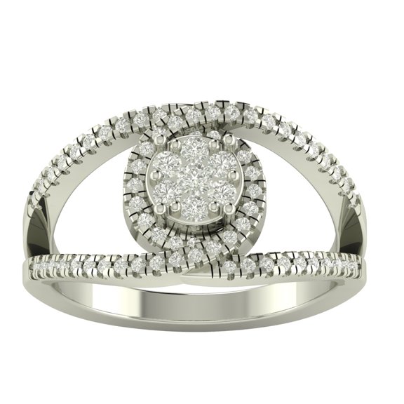 Araiya Sterling Silver Diamond Bypass Ring (1/2 cttw, I-J Color, I2-I3 Clarity), Size 7