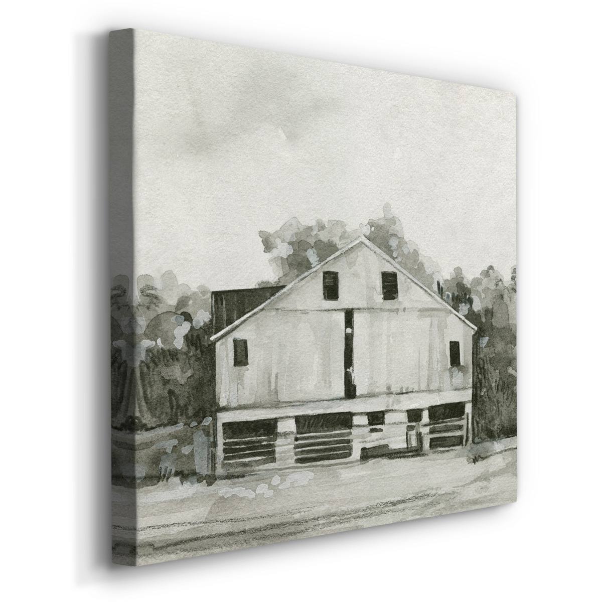 Wexford Home Solemn Barn Sketch I-Premium Gallery Wrapped Canvas, 24" x 24" - Ready to Hang