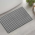 thumbnail image 2 of Black White Diamond Checkered Pattern Bathroom Rugs Mat,Non Slip Microfiber Bathroom Rug,Rubber Backing,Soft Bathroom Mats for Bathroom Floor,Tub and Shower,17x27in(43x68cm), 2 of 5