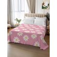 thumbnail image 2 of Twin XL Flat Sheet 66"x102", White Pink Daisy Soft Lightweight Bedding Flat Sheets Only, Spring Summer Floral Farmhouse Brushed Microfiber Top Bed Sheet, Breathable StainResistant Bedsheets, 2 of 9