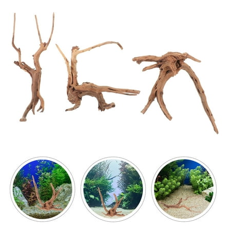 MIPCASE tank driftwood Fish Tank Driftwood Wood Pet Owners Fish Rearing 3Pack