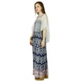 thumbnail image 2 of Bimba Long Rayon Flaired Maxi Dress With Smocked Bust & Net Poncho Cape, 2 of 4