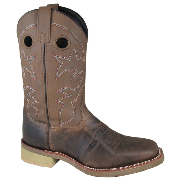 Smoky Mountain Hommes Landon 11" Marron Huile Détresse/brun Crépitement Cuir Cowboy Boot