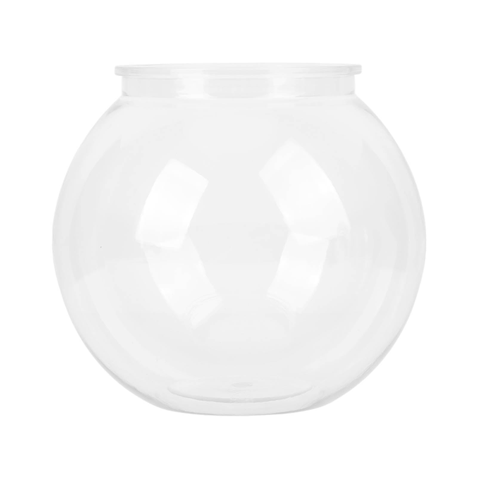 LAZIOEGR Heavy Duty Plastic Round Fish Bowl Break Proof Multipurpose Small Fish Tank for Desk and Bookcase Decorations Large Size 8.66 inches / 22 cm Width