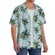 thumbnail image 2 of Fotbe Flamingos And Palms Camisa Estampada de Manga Corta para Hombre, Casual de Verano, Estilo Playero, Sin Arrugas-Medium, 2 of 5