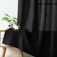 thumbnail image 2 of Curtainking Linen Textured Curtains 96 inches Black Bedroom Living Room Window Curtain Set Light Filtering Drapes Grommet Top 2 Panels, 2 of 6