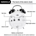 thumbnail image 1 of Reloj despertador fuerte para durmientes pesados para adultos, reloj despertador silencioso sin timbre doble para dormitorio, reloj de alarma analógico con luz de fondo (4 Afortunado Sencillez, 1 of 1